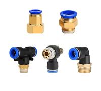 5Pcs Pneumatic Air Connector Fitting 4mm 6mm 8mm Thread 1/8 1/4" 3/4" 1/2" Hose Fittings Quick Connectors(PC (20PCS))