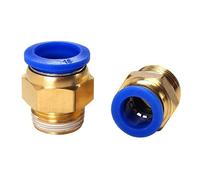 5Pcs Pneumatic Air Connector Fitting PC 4mm 6mm 8mm 10mm 12mm Thread 1/8 1/4 3/8 1/2 Inch Hose Fittings Pipe Quick Connectors(PC6-02 (1I4))