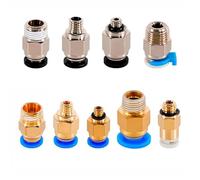 5pcs pneumatic connector for 3D printer parts Bowden quick connector coupler 1.75/3mm tube PC4 PC6 01 m6 m5 PTFE tube extruder distinctive(Blue)