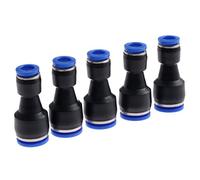 5pcs Pneumatic Fittings Push in Straight Reducer Connectors Water Hose Quick Connect，Reducer Union for Polyethylene for Air Water Hose PG12-8