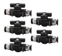5pcs Pneumatic Quick-Connect Ball Valve couplings for automated Equipment | 5-piece pack of quick connectors supporting 4mm to 12mm air hoses