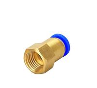 5PCS Pneumatic Quick Connector Air Fitting PCF for 4 6 8 10 12mm Hose Tube Pipe to 1/8" 3/8" 1/2" 1/4" Female Thread Brass(PCF6-04 (OD6mm-1I2))
