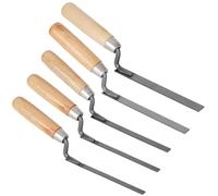 5Pcs Pointing Trowel Set 6/8/10/12/15mm, Stainless Steel Pointing Tool with Wooden Handle, Finger Trowel Brick Jointer Tools for Brickwork, Repointing and Masonry Repair