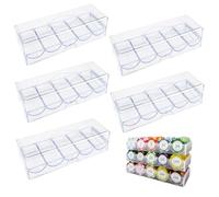 5Pcs Poker Chip Case Clear Plastic Poker Chip Tray with Lid Multi-Use Storage Display Case for Gambling Parties or Home Holder Tray Rack..