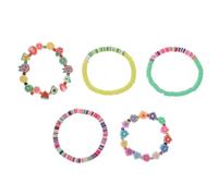 5pcs Polymer Clay Beads Bracelet Set for Girlfriend, Wear Resistant