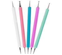 5Pcs Portable Dotting Pens, 13cm / 5.1in Acrylic Double Head Tracing Dotting Stylus DIY Rhinestones Bead Picker Painting Pen for Pottery Clay Craft