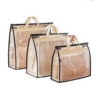 5Pcs Portable Handbag Dust Cover - Reusable Protective Storage Bag for Purses Ideal for Travel and Wardrobe Organization For bag(BEIGE)