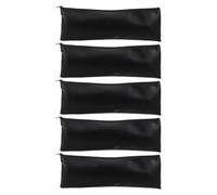 5pcs Portable Microphone Storage Case and Foam Lining Black PU Leather | Ergonomic Zipper Design, Tailored Interior with Dedicated Mic Pouches, for Live Events and Recording Studios