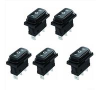 5PCS Power Rocker Switch 30A 125V250V AC On Off Toggle SPDT 3 Position with Waterproof and Dust Resistant Sealed Housing for Electronics (black)