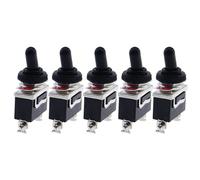5pcs Power SPST Rocker Switch 2 Pin Heavy 15A 250V ON/OFF Rocker Toggle Switch with Waterproof Boot Cap E-TEN1021