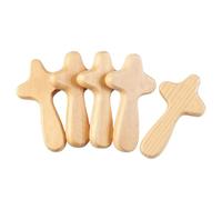 5Pcs Prayer Miniature Handheld Wood Crosses Small Religious Present Decoration Wood Holding Worship Accessories Hand