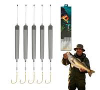5PCS Pre-Tied Off Bottom Fishing Rig, Anti-Snag Floating Hook Leaders, Suspension Hair Rigs, No Float Adjustment, Ready to Use Carp Tackle for Freshwater & Saltwater