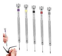 5Pcs Precision Screwdriver Set 5 Sizes with Color Mark Watch Screwdriver Set with Reversible Blades Watch Repair Tool Kit for Watch Eyeglasses Jewelry Electronics Repair (0.8/1/1.2/1.4/1.6mm)