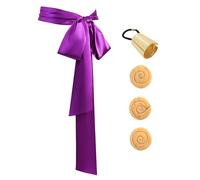 5PCS Princess Costume for Women Purple Sash Belt Ponytail Cuff and Brooches Cosplay Party Accessories, 5pc, One Size