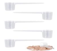 5pcs Protein Scoop Set, 5g Reusable Washing Powder Scoop,Plastic Protein Scoop with Scale, Transparent Measuring Scoop Set, Multipurpose Graduated Scoop for Powders, Liquids, Baking & Healthcare