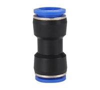 5pcs PU Equal Diameter Straight Quick Plug Connector; Blue and Black PU-8