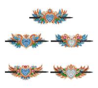5Pcs PU Hairpin Heart Crown Diamond Headware for Women (FAZ205)