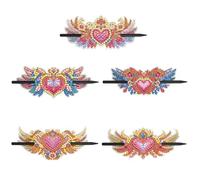 5Pcs PU Hairpin Heart Crown Headware for Women Girls · crafted with attention to detail and premium materials · great for family, friends or art enthusiasts