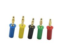 5pcs Pure copper gold plating 4 mm banana large current high voltage banana head connector terminal(Each color 1pcs)