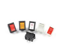 5pcs Push Button Switch ON-OFF 2 Position Power Switch KCD1 2Pin 6A/250VAC 10A/125VAC 21X15mm Red Blue Green Yellow Black White IDGTTLDF(Grey Grey)