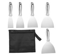 5Pcs Putty Knife Set 2/3/4/5/6 inch Scraper Spackle Knife Paint Scraper One Piece Premium Polished All-Stainless Steel Scraper Tool Perfect for Repairing Drywall Removing Wallpaper Mud