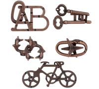 5Pcs Puzzles Set, Brain Teaser Puzzles, 3D Puzzles Suitable for People Who Enjoy Challenging Games and Thinking Activities