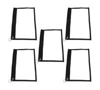 5pcs PVC Black Multifunctional Small Zipper Pencil Pouch Set with Storage Bag, Waterproof Mini Pencil Case for ’ Stationery and Travel Use