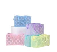 5pcs PVC Cosmetic Bag Set Unisex-Adult Water-Resistant Transparent Makeup Pouch Set with Secure Zipper Closure