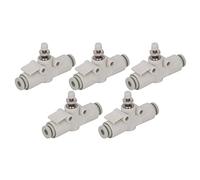 5PCS PVC Throttle Valve Straight Through Pneumatic Fitting, Pipe Regulating Valve for 4mm Air Hose, with Locking Nut, Stable Flow Control for Pneumatic Tools and Air Systems