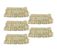 5pcs Rabbit Straw Mat for Bunny Cooling, Foot Cushioning Cage Liner | Green Straw Weave, Smooth Texture, Natural Bedding for Guinea Pigs, Macaws and Small Cages