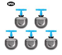 5PCS Rabbits Waterer, Stainless Steel Rabbits Water Feeder Hanging Pet Cage Water Bowls Automatic Drinker for Small Animals (S)