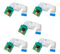 5PCS Raspberry Pi Mini Camera Video Module 5 Megapixels 1080p Sensor OV5647 Webcam with 6 Inch 15 Pin Ribbon Cable for Raspberry Pi Model A/B/B+, Pi 2B and Raspberry Pi 3B, Pi 3 B+, Raspberry Pi 4