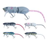 5Pcs Rat Fishing Lure Artificial 2.36" Mouse Lures 3D Lifelike Fishing Lures with Treble Hook Multi Jointed Bait for Freshwater Saltwater Bass
