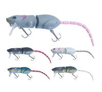 5Pcs Rat Fishing Lure Artificial 2.36" Mouse Lures 3D Lifelike Fishing Lures with Treble Hook Multi Jointed Bait for Freshwater Saltwater Bass Rat for Bass Bait