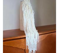 5Pcs Real Preserved Amaranthus Flowers - White Dried Wisteria Hanging Flowers for Wall Hanging, Flower Arrangement, Vase, 23" Giant Flowers for Wedding Arch Decor, Home Decor, Christmas Decoration