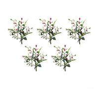 5pcs Realistic Olive Berry Sprigs for Gallery Wall Framing Support, Shelf Edge Line, and Vertical Garden Base (Purple)