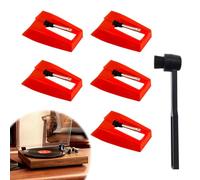 5PCS Record Player Needles Replacement Stylus Needles Vinyl Record Player for Maintaining and Upgrading Turntable System