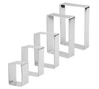 5pcs Rectangular Cookie Cutter, Stainless Steel Square Cookie Cutter Different Size Rectangle Cake Biscuit Molds Cookie Portion Cutter Set for Baking