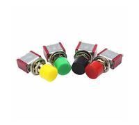 5Pcs Red 3Pin C-NO-NC 6mm Momentary Automatic Push Button Switch ON-(ON) 2A 250VAC/5A 120VAC Toggle Switches IDGTTLDF(Green)