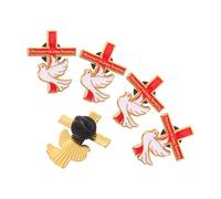 5pcs Red Alloy Dove Brooch Pin with Standard Backing for Sweaters