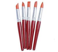 5Pcs Red Large-sized Rubber Tip Paints Silicon Brushes Sculpture Pottery Clay Shaping Carving Tool