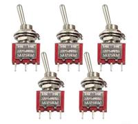 5PCS Red Shaking Head Switches MTS-102 3-Pin Second Gear Toggle Self Reset Rocker Switch