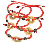 5pcs Red String Braided Bracelets for Men and Women, Comfortable Fit Alloy and Cotton Rope, Vintage Minimalist Style Rope Bracelets, for Couples and Daily Wear
