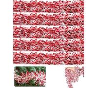 5PCs Red/White Christmas Garlands - Total 10M - Candy Mix Holiday Garlands Decoration for New Year Parties, Table Mantle Background Wall Room Winter Decor