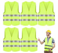 5Pcs Reflective Hi Vis Jacket, High Vis Vests, High-visibility Security Vest, Durable Hi Vis Vest, Lightweight Security Jacket, Breathable Reflective Vests for Men Women
