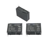 5PCS relay HF46F-5 12 24-HS1 4PIN 5A/250VAC 5A/30VDC 5VDC 12VDC 24VDC(HF46F-12-HS1 12VDC)