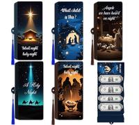 5pcs Religious Christmas Money Holder with 10 Slots, Nativity Scene Christmas Cash Envelopes, Funny Holiday Giving Cash Gifts Ideas for Women Men Kids