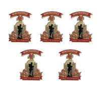 5Pcs Remembrance Day Badge Enamel Lest We Forget Red Poppy UK Veteran Soldier Brooch Pins Memorabilia Gifts