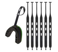 5pcs Replacement Mouth Guard Strap, Universal Football Mouth Guard with Strap, Rugby Mouths Piece Straps for Youth Sports Boxing Hockey Basketball Rugby Matches Helmet(Black)