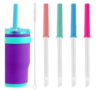 5pcs Replacement Straw Set Compatible with Reduce Coldee Kids Tumbler 14oz, Spill-Proof Silicone Kids Tumbler Straw Replacement BPA-Free Replacement Straw for Kids Cup